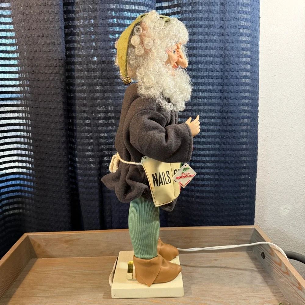 Vintage Telco Motion-ette Animated Christmas‎ Elf Workshop Figure Wreath 1990s